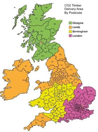 Co2 Grandis &reg; Post Code Map